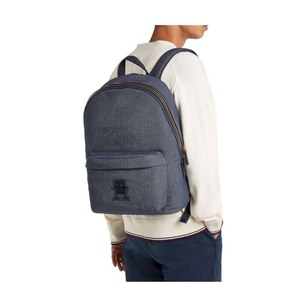Tommy Hilfiger Blauwe Monogram Rugzak Blue Heren