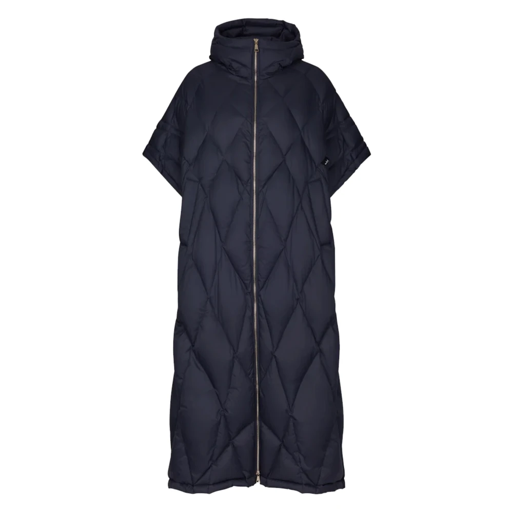 Add Lang geruit donsjack in Pacific Blue Dames