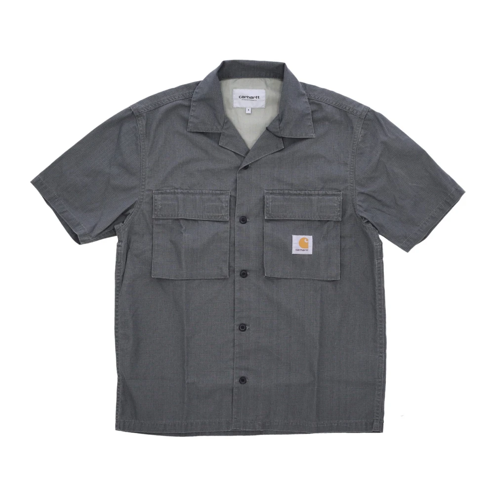 Carhartt WIP Ripstop korte mouwen shirt steen gewassen Gray Heren