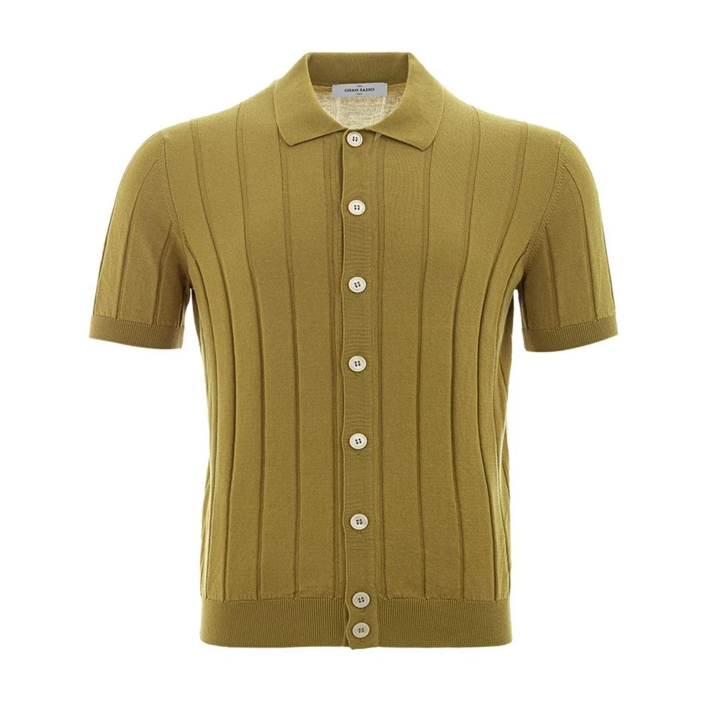 Gran Sasso Elegante Groene Katoenen T-Shirt Green Heren