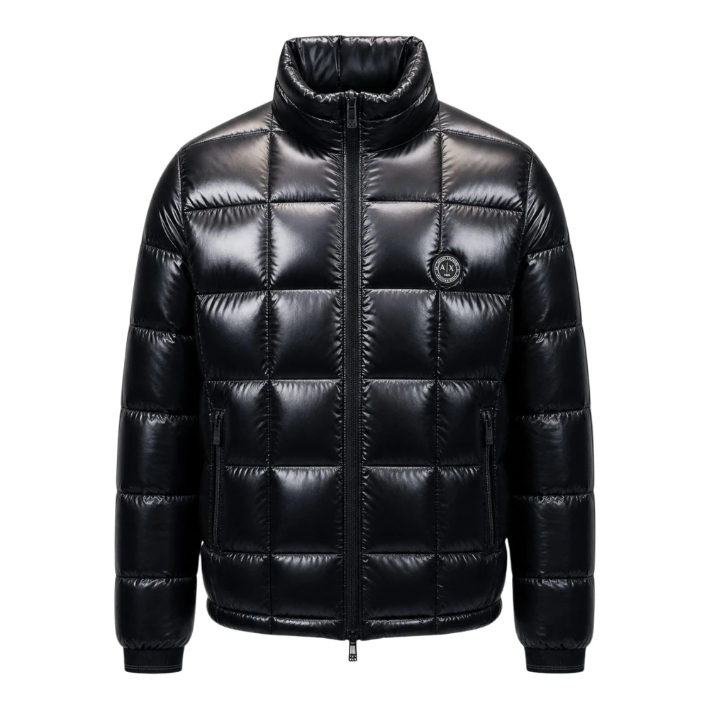 Armani Exchange Mannelijk Zwart Jassen Heren, 2XL, Gewatteerd Pufferjack
