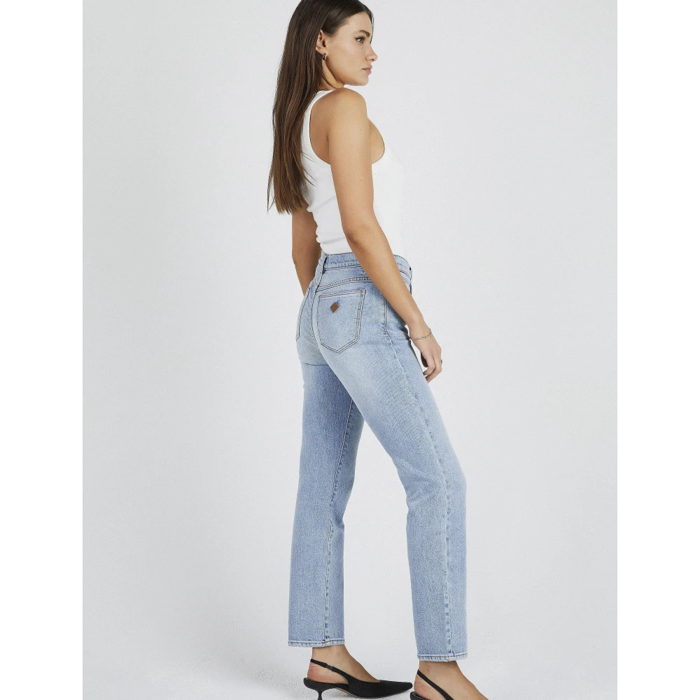 Abrand Jeans Slim Fit Cropped Jeans met Comfort Stretch Blue Dames