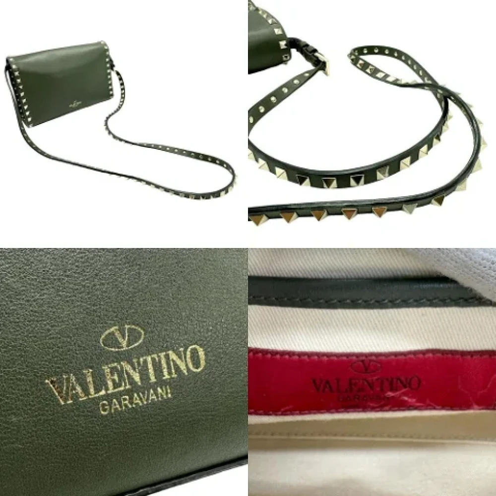 Valentino Vintage Pre-owned Leather shoulder-bags Green Dames