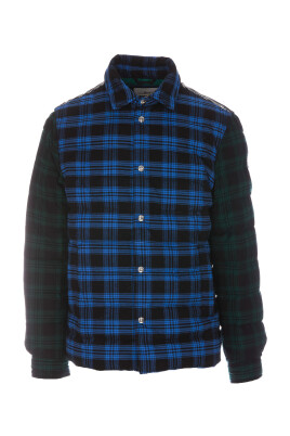 check-motif-padded-shirt-jacket