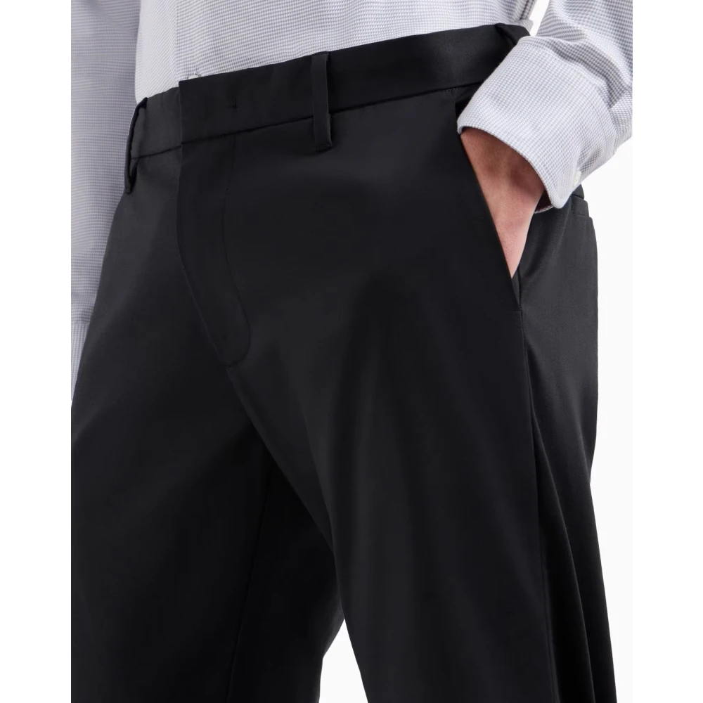 Emporio Armani Zwarte broek voor mannen Black Heren