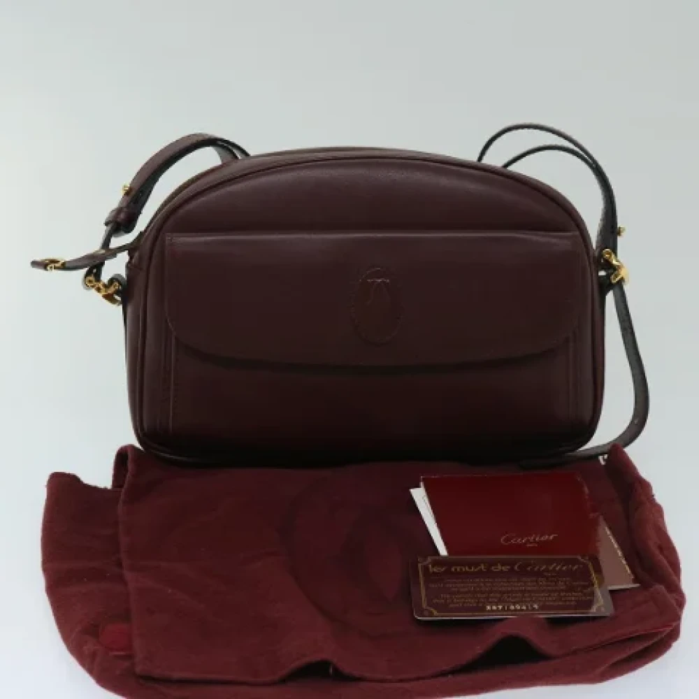 Cartier Vintage Pre-owned Leather shoulder-bags Red Dames