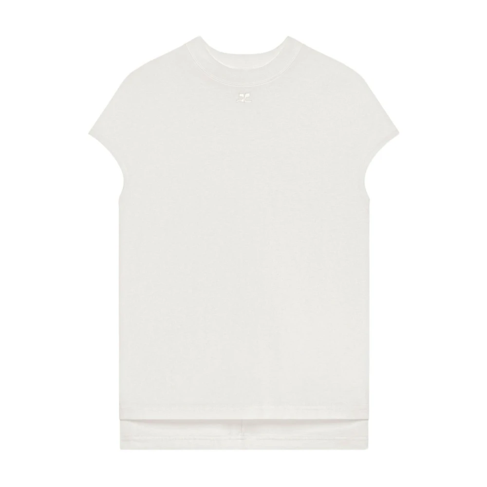 Courrèges Women's White T-Shirts, Xs, Oversized T-Shirt