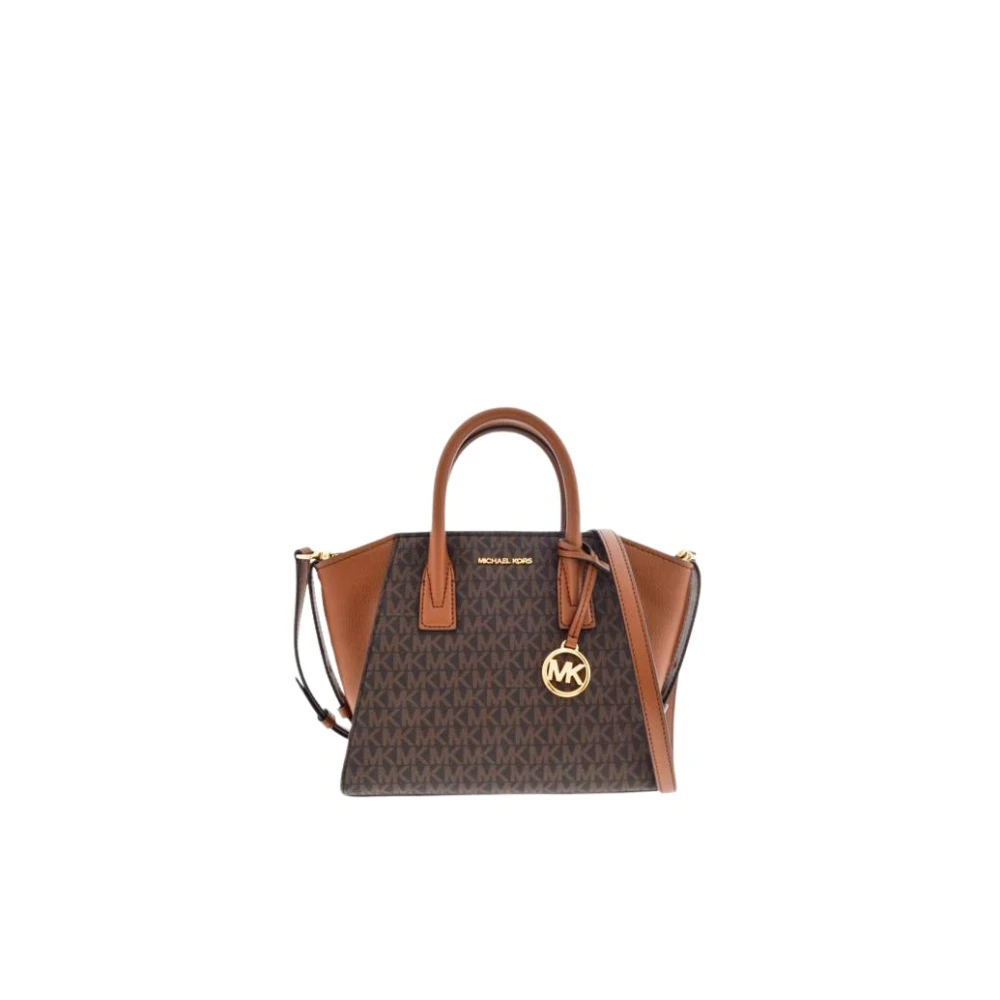 Michael Kors Avril Bruine Leren Schoudertas Multicolor Dames