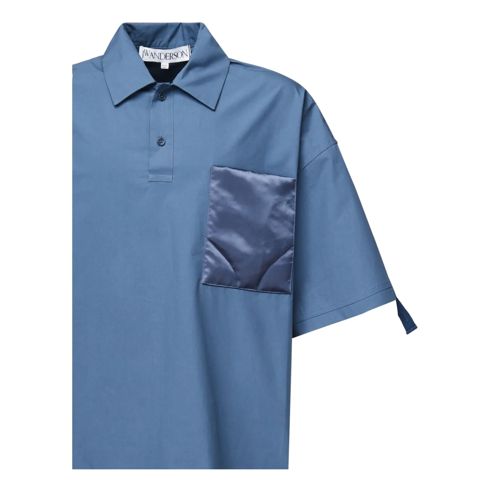 JW Anderson Polo shirt met gewatteerde satijnen zak Blue Heren