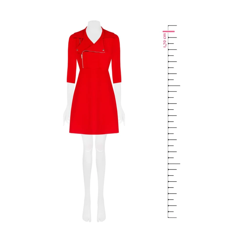 RINASCIMENTO 3 4 Mouw Korte Kokerjurk Red Dames
