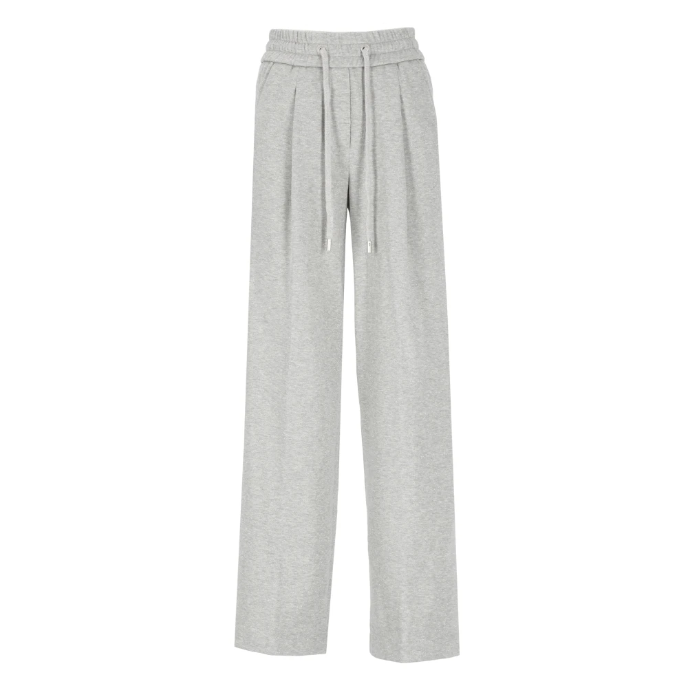 PESERICO Grijze Katoenen Broek met Lurex Details Gray Dames