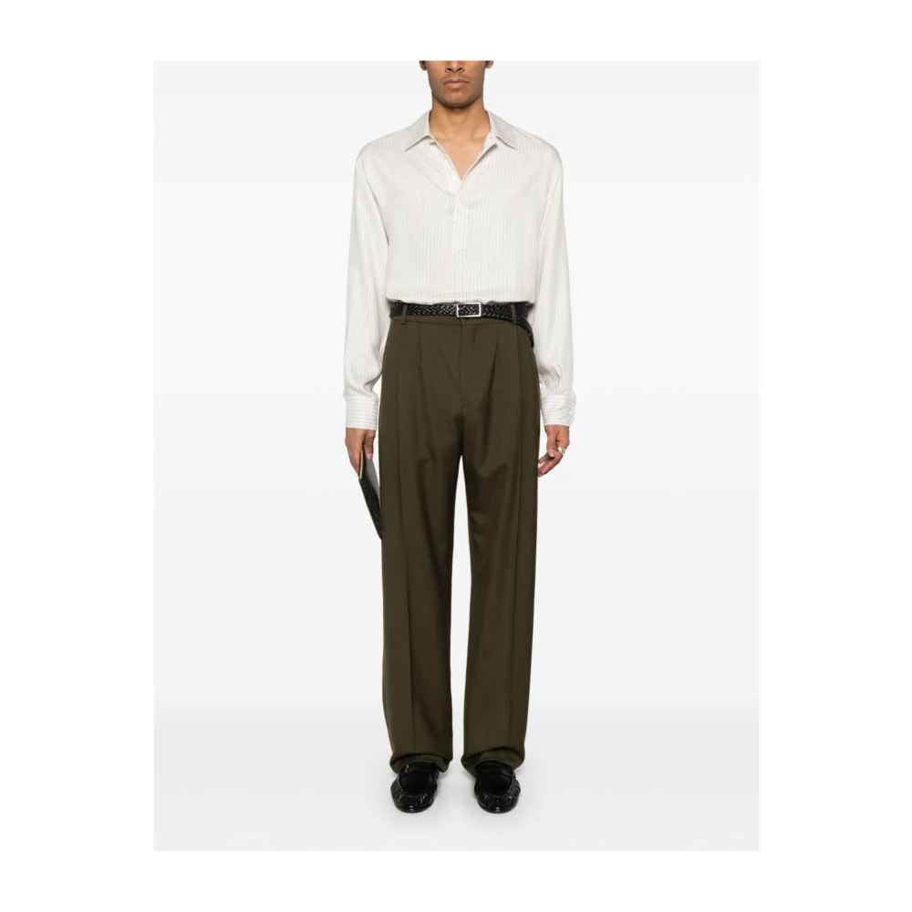 Saint Laurent Gestreepte tuniekblouse White Heren