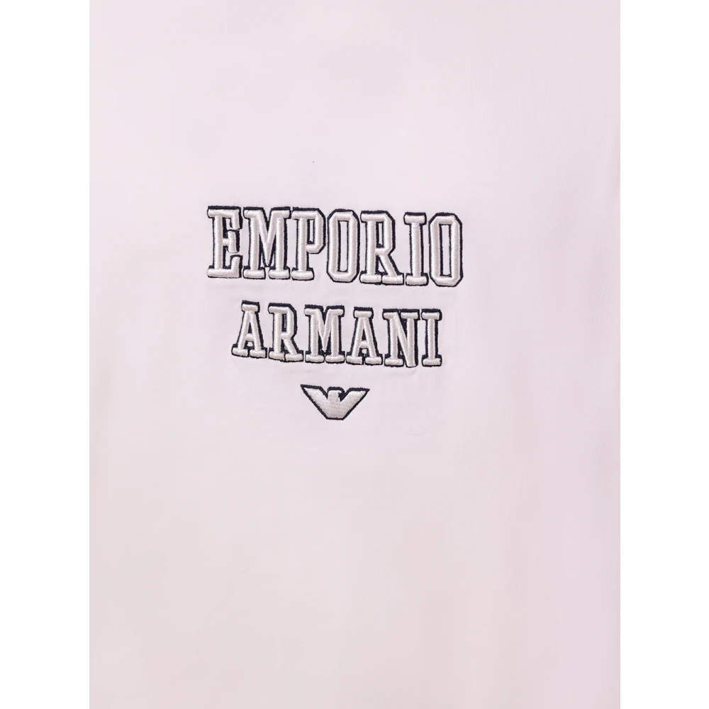 Emporio Armani Witte Crew-neck T-shirt met Print White Heren