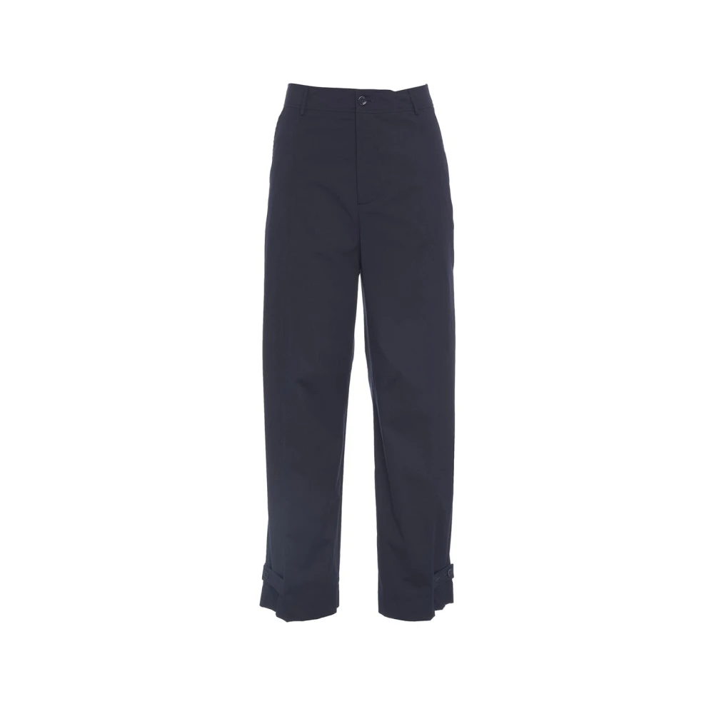Semicouture Blauwe Wijde Pijp Broek Stijlvol Ontwerp Blue Dames