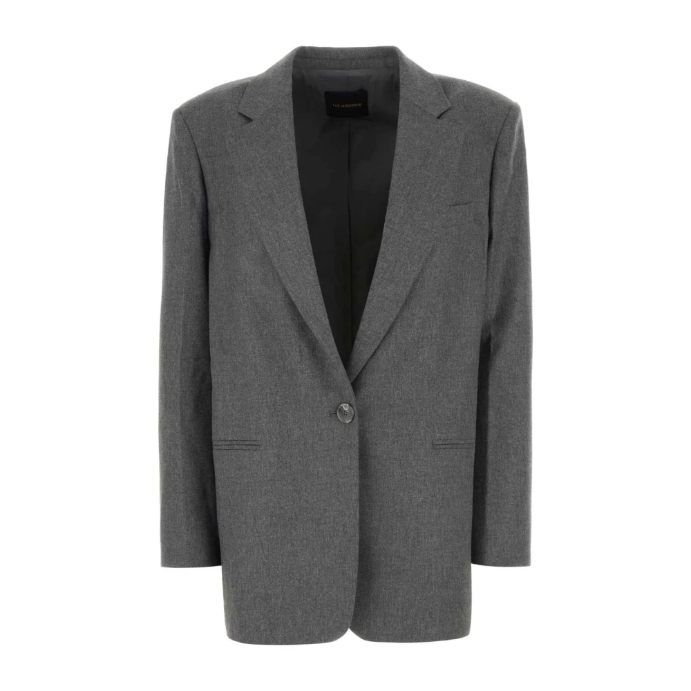 Andamane Grijze Oversize Blazer Stretch Viscosemix Gray Dames