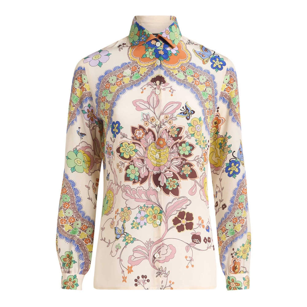 ETRO Bloemen Paisley Zijden Shirt Multicolor Dames