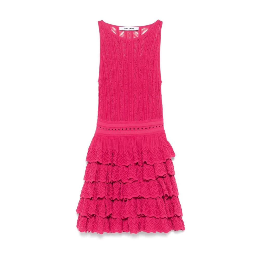 Antonino Valenti Roze Gebreide Gelaagde Rok Jurk Pink Dames