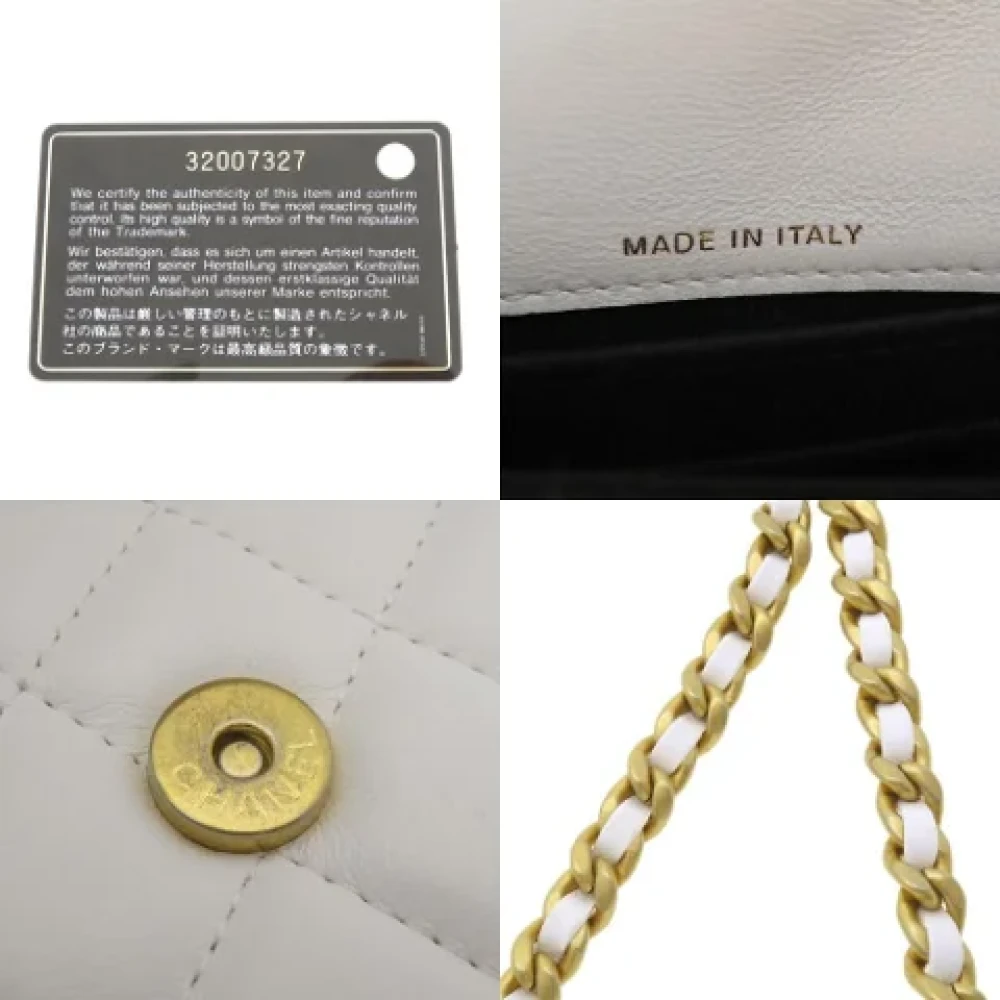 Chanel Vintage Pre-owned Leather chanel-bags White Dames