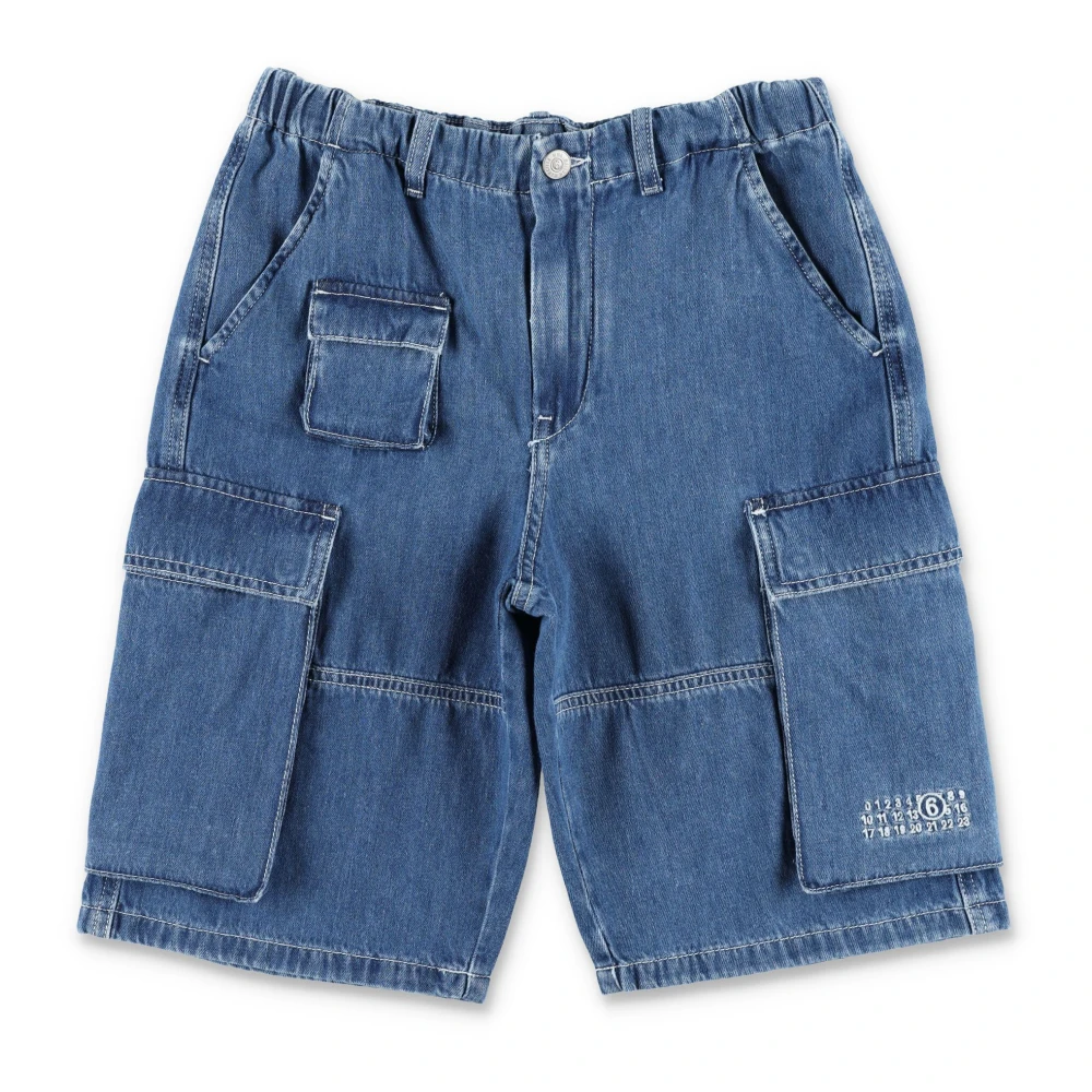 MM6 Maison Margiela Denim Bermuda Shorts Blue, Flicka