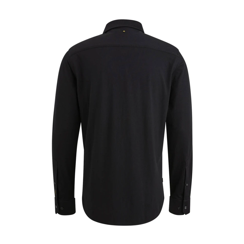 PME Legend Satin Jersey Lange Mouw Shirt Black Heren