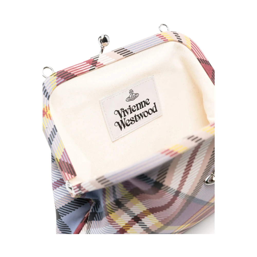 Vivienne Westwood Beige Kiss-Lock Handtas met Orb-detail Multicolor Dames