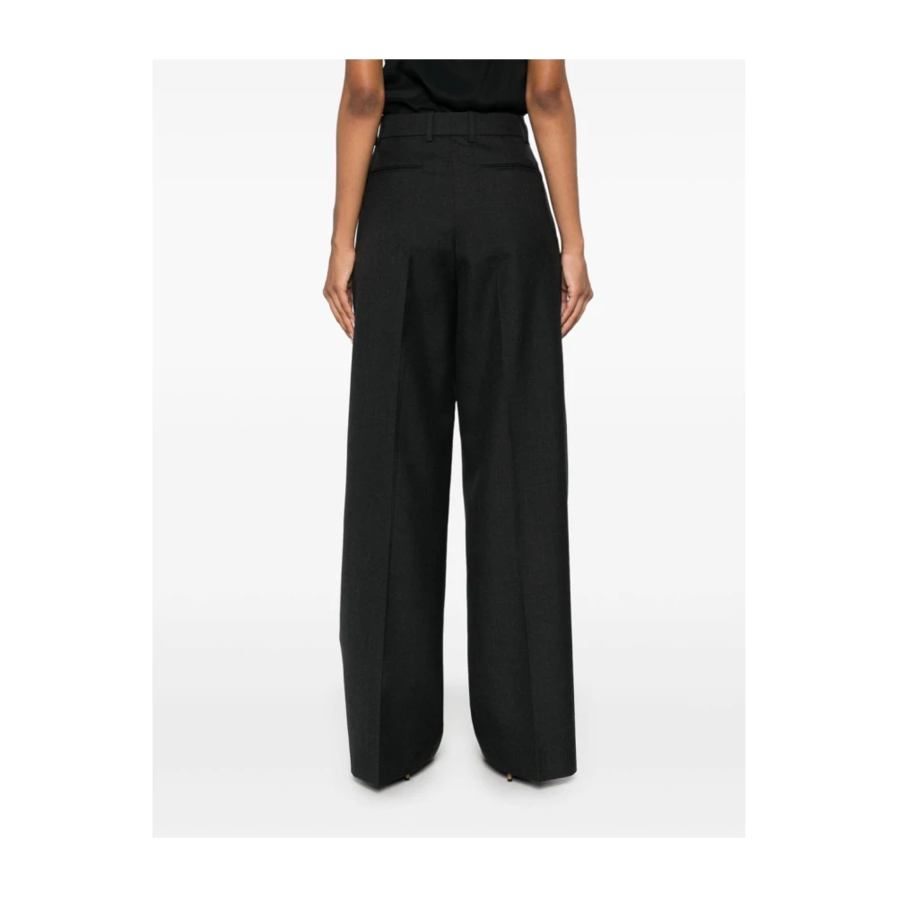 Gucci Grijze wollen broek met wijde pijpen Gray Dames