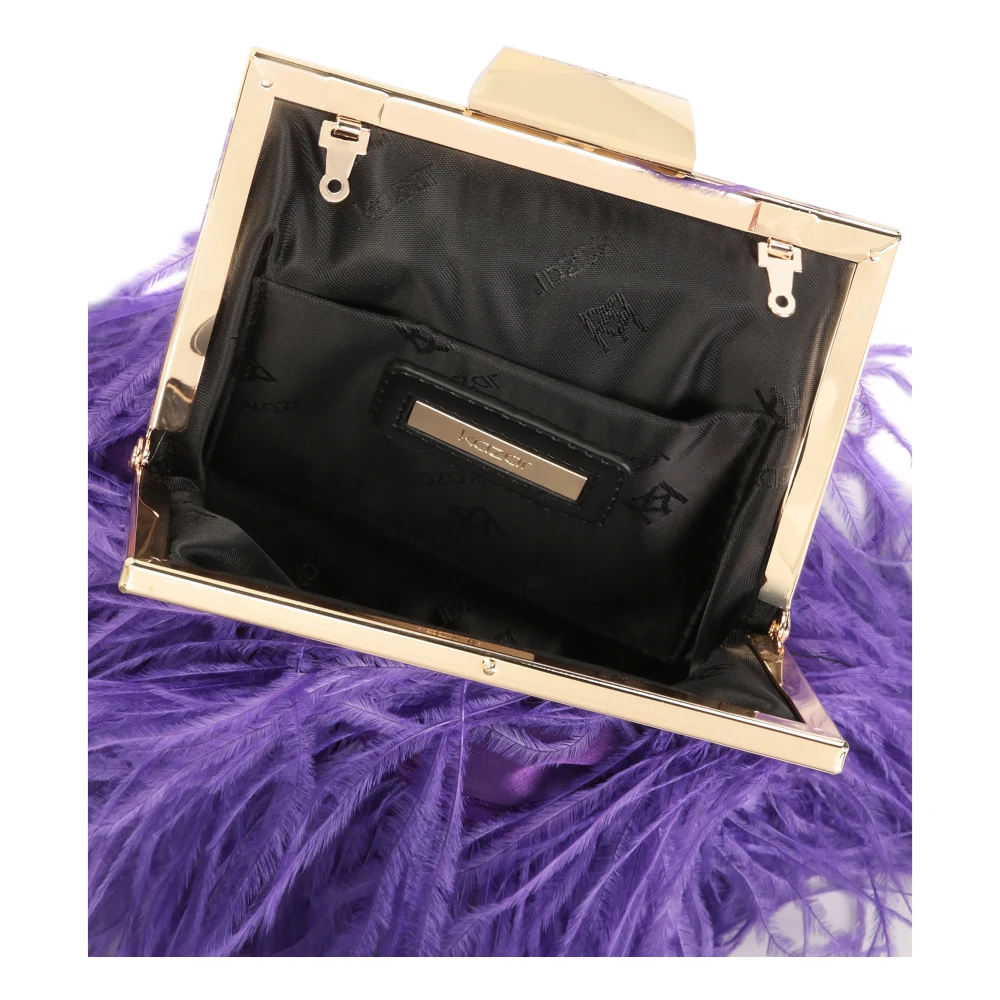 Kazar Paarse handtas met veren Purple Dames