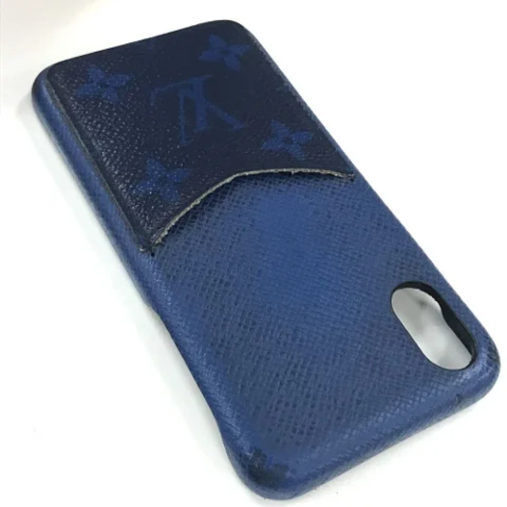 Louis Vuitton Vintage Pre-owned Leather home-office Blue Dames
