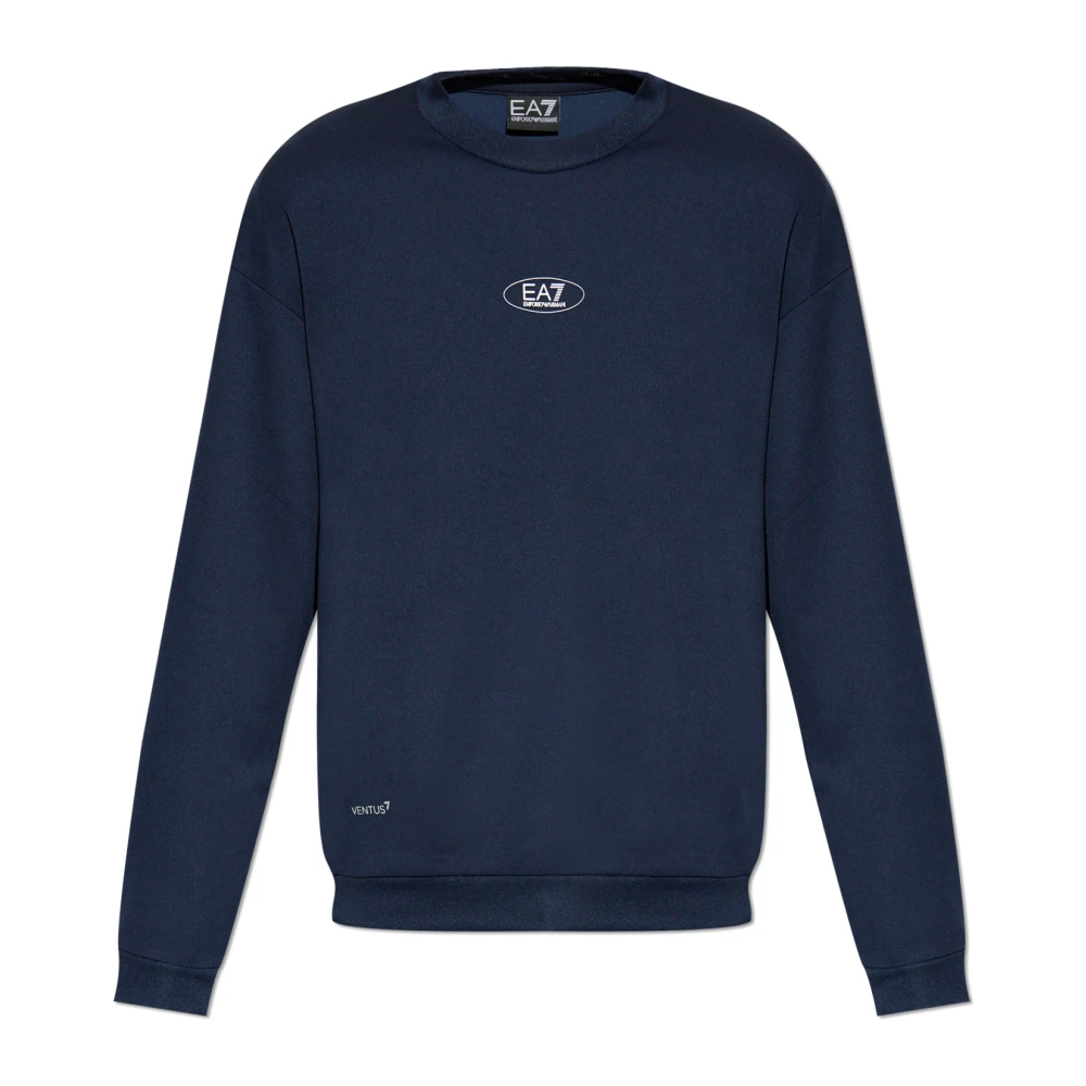Emporio Armani Ea7 Blå Sweatshirts & Hoodies