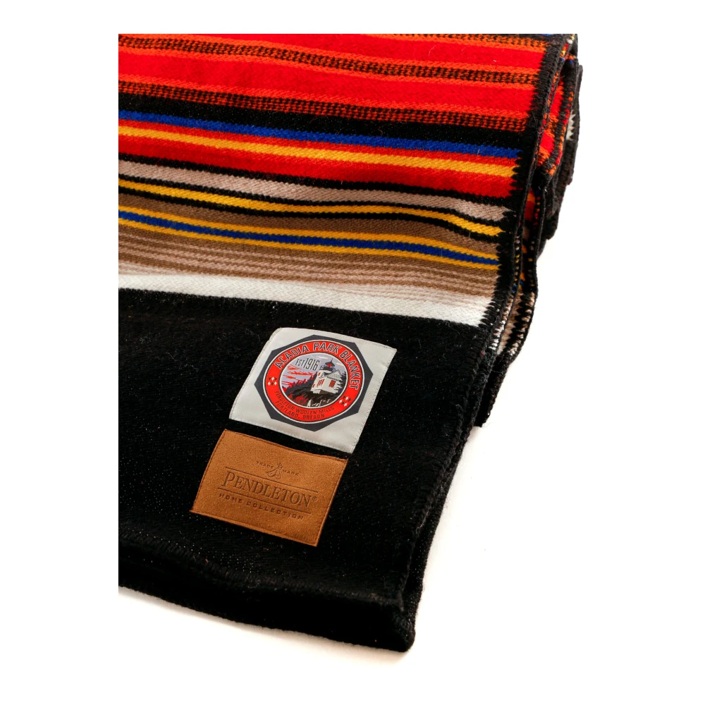 Pendleton Buitenkant Wollen Deken met Leren Band Multicolor Heren