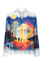 chemise-bleue-a-imprime-graphique
