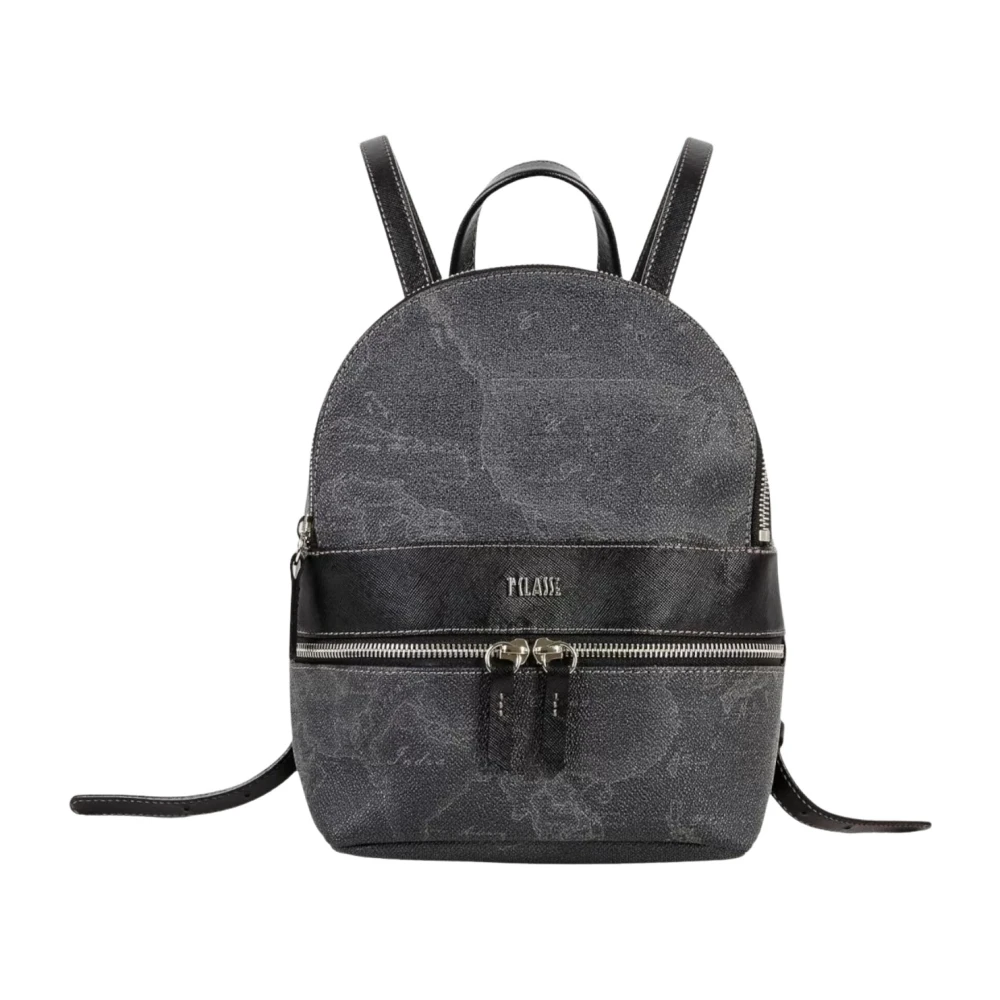 Alviero Martini 1a Classe Geo Black Kaartprint Rugzak met Logo Black Dames