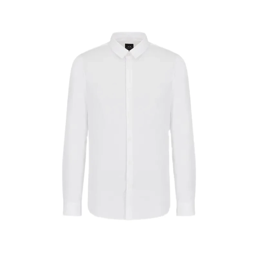 Armani Exchange Classic Slim Fit Stretch Poplin Shirt - Male - Formal Shirts - White - S - Shirts - Image 6