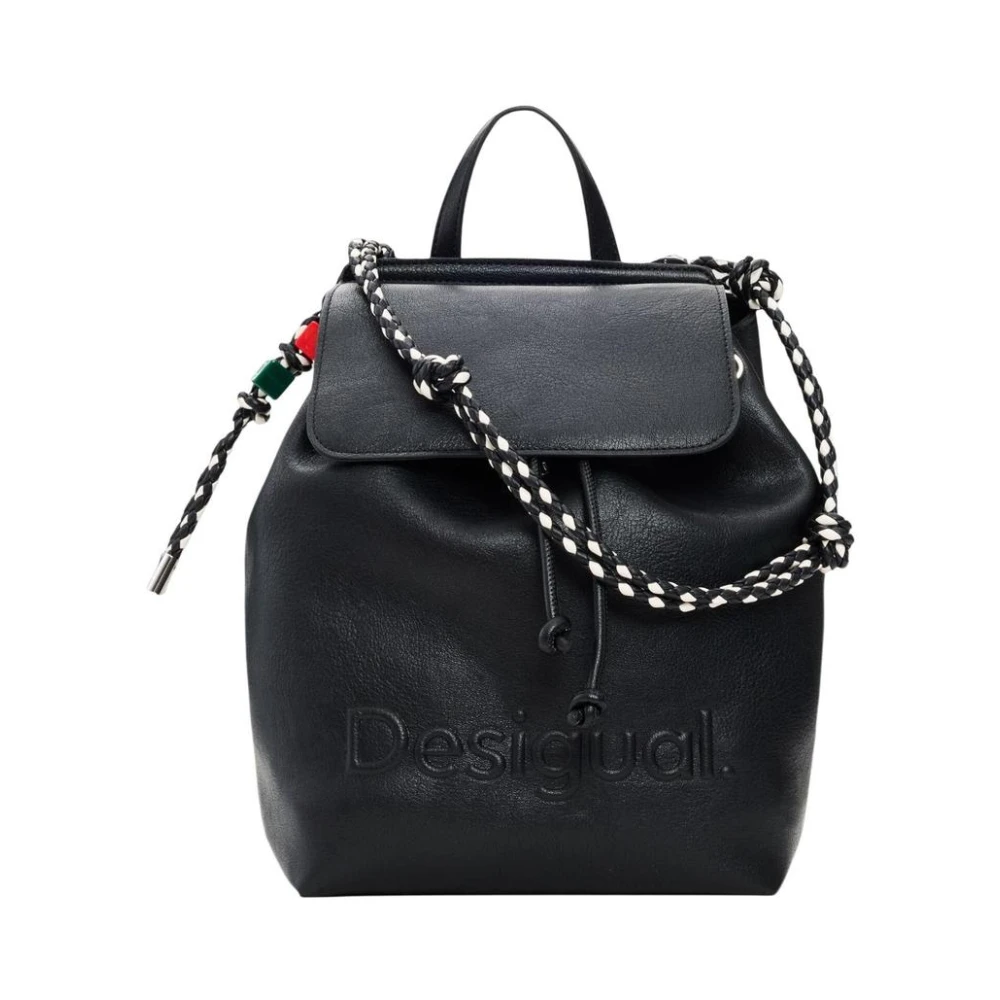 Desigual Black Convertible Handbag Rucksack - Female - Backpacks - One Size - Bags