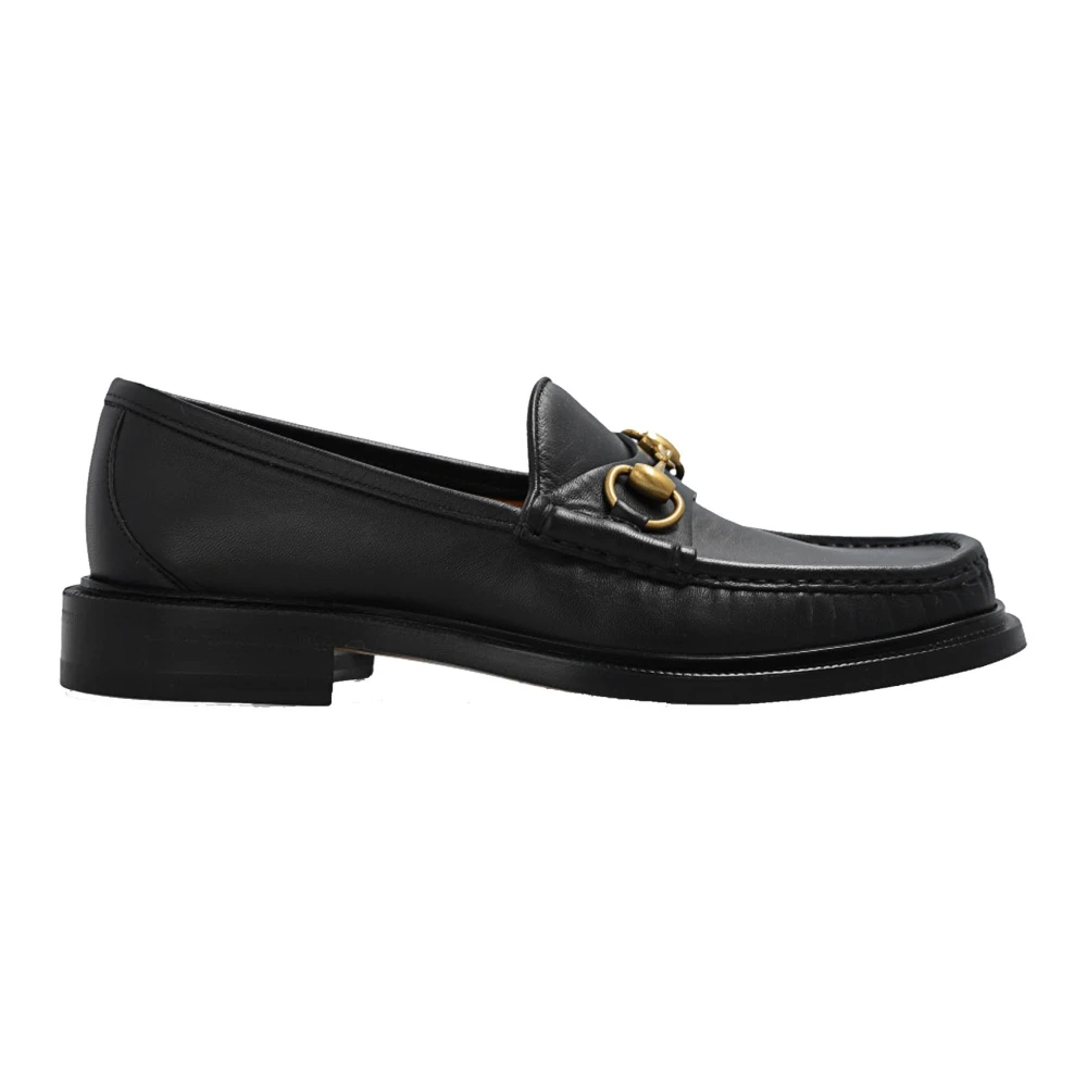 Gucci Zwarte Leren Loafer Schoenen Black Heren