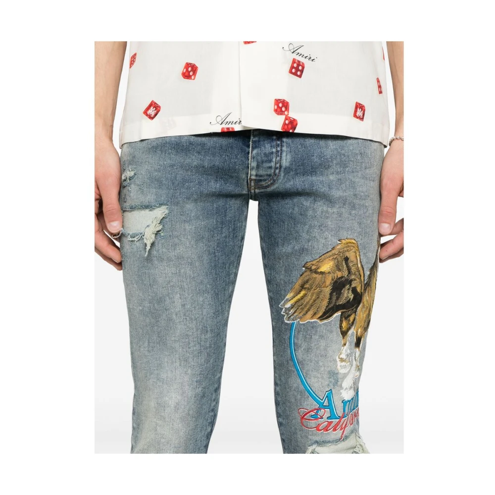 Amiri Blauwe Klassieke Five-Pocket Jeans Blue Heren