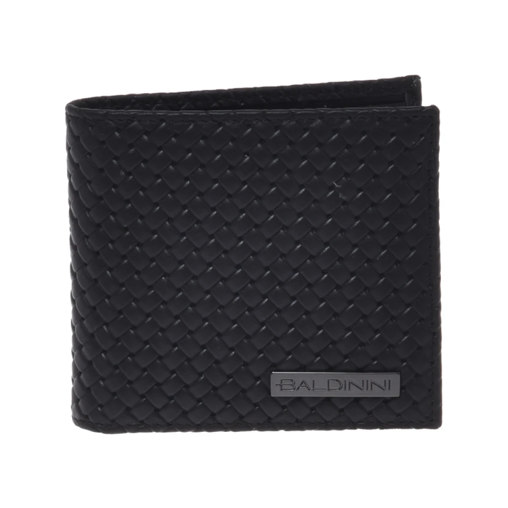 Baldinini Men's Black Wallets & Cardholders, One Size, Woven Leather Wallet