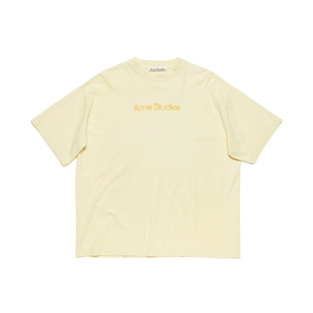 Acne Studios Vervaagd Logo T-shirt Yellow Heren