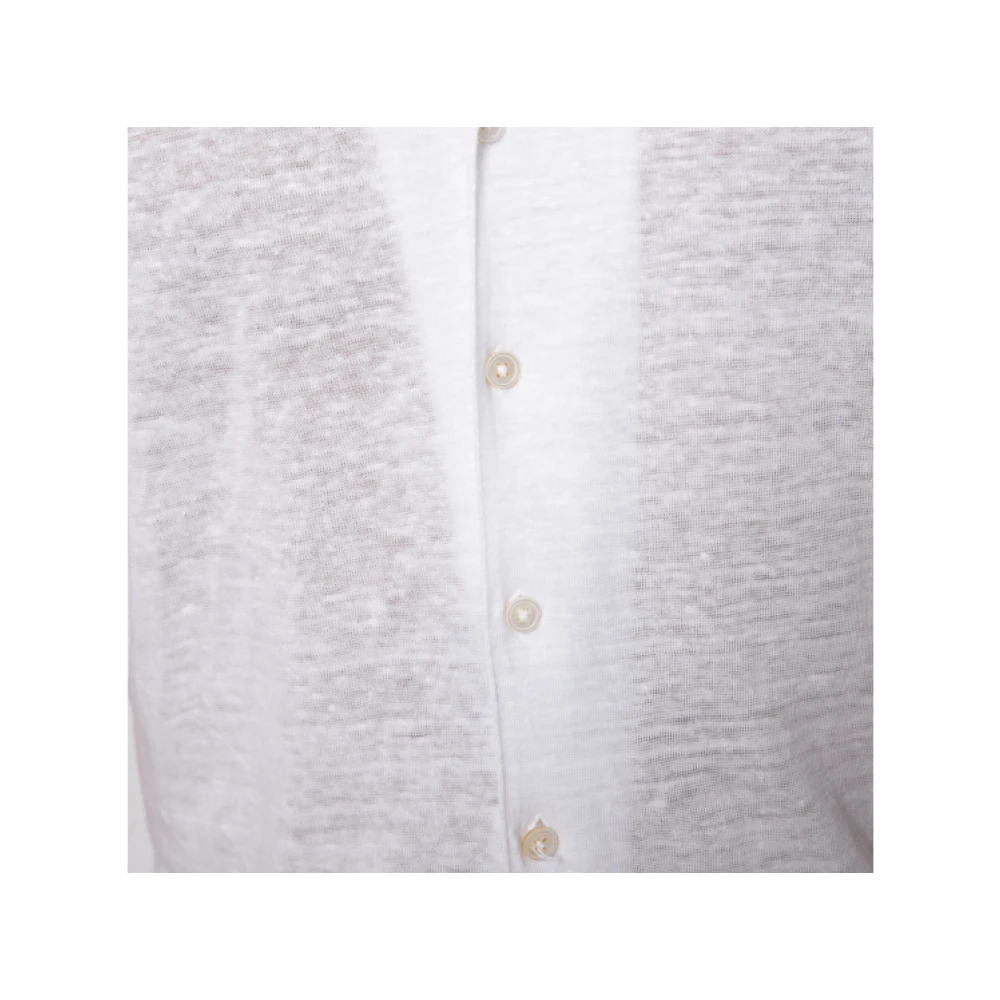 Gran Sasso Wit Linnen Shirt met Korte Mouwen White Heren