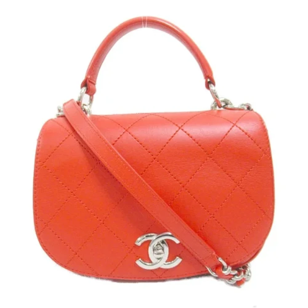 Chanel Vintage Pre-owned Leather handbags Red Dames