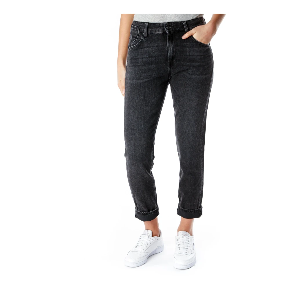 Replay Cropped Boyfriend Jeans Black Dames