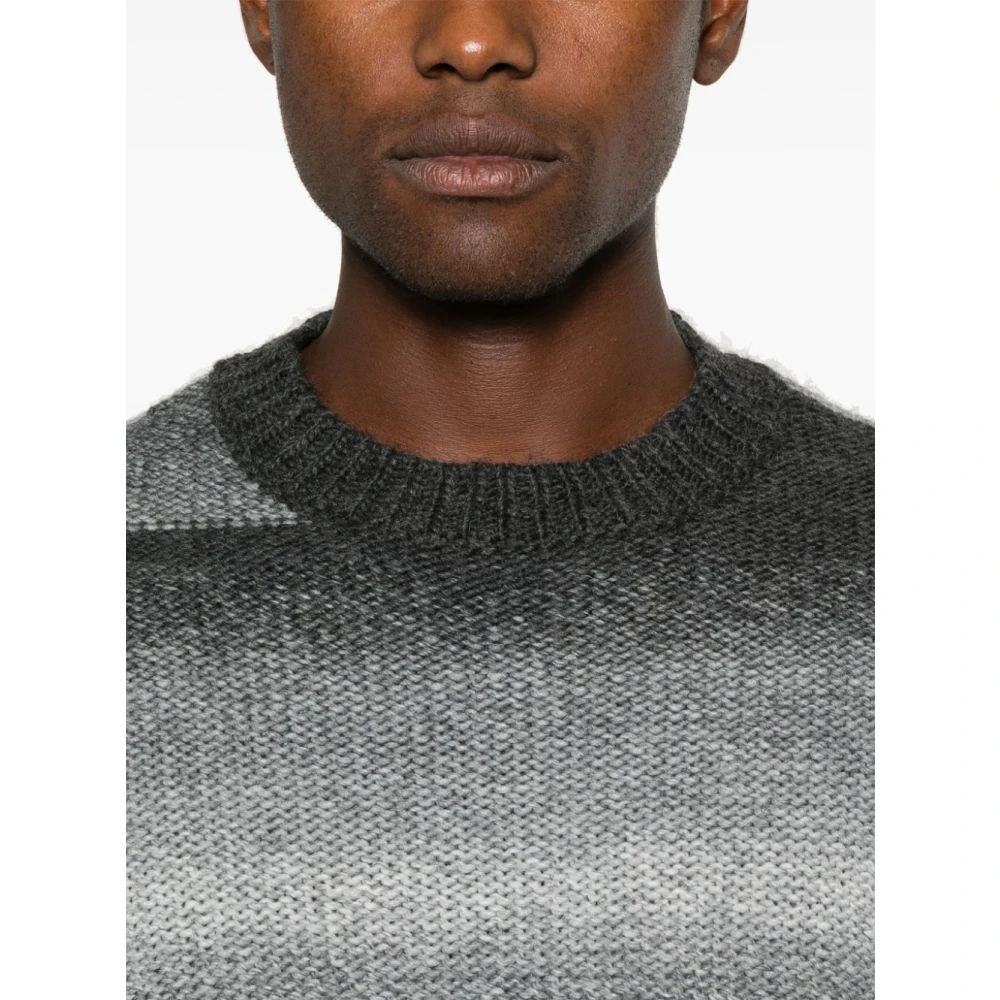 Emporio Armani Gestreepte Trui Gray Heren