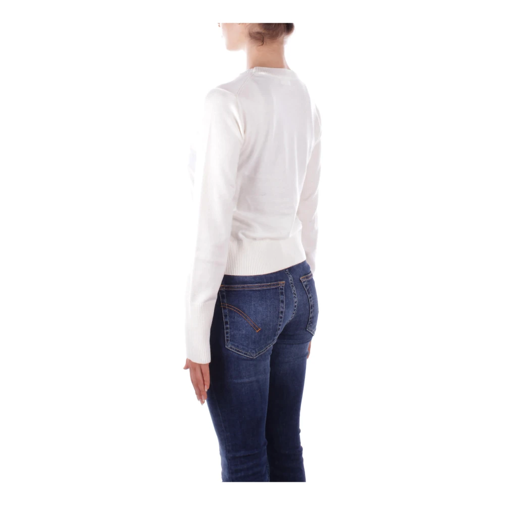 Guess Witte trui met logo op de voorkant White Dames