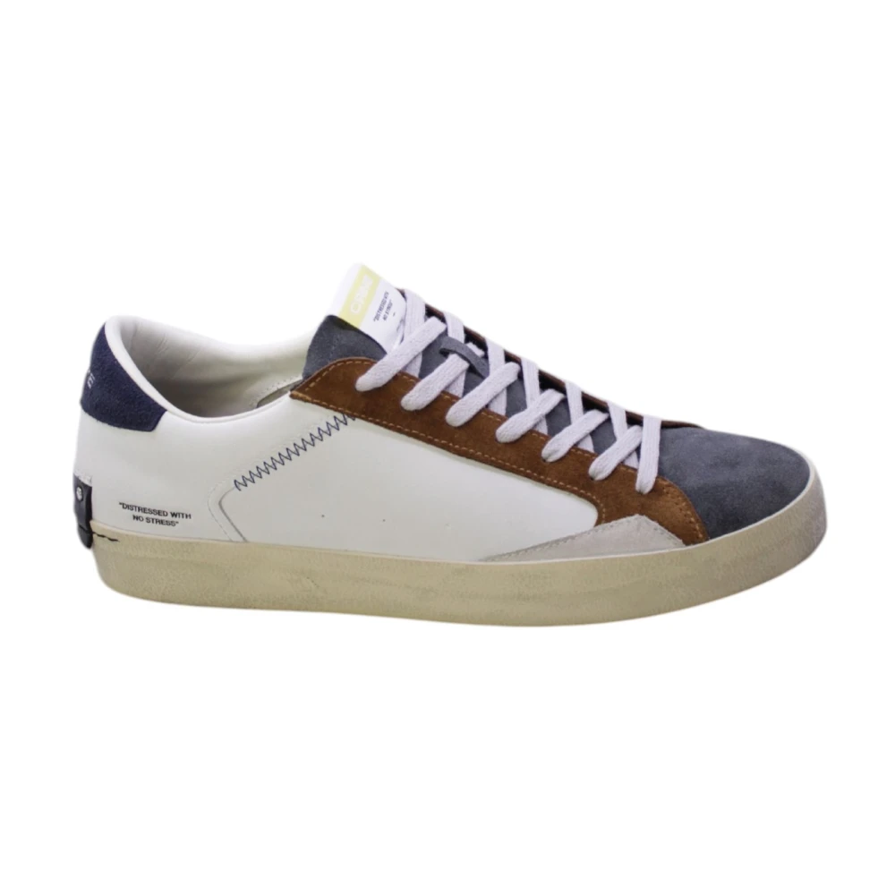 Crime London Men's Multicolor Sneakers,, White Leather Low Top Trainers Size 10 Uk