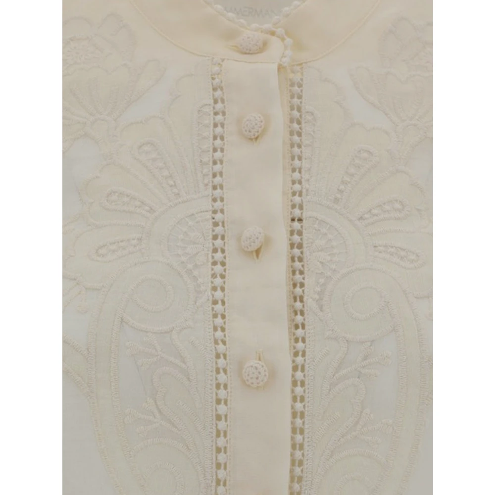 Zimmermann Bloemen Katoenen Shirt Beige Dames
