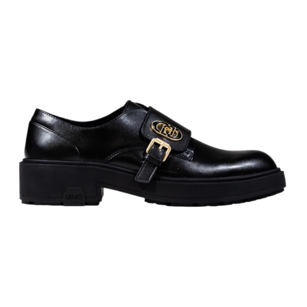Liu Jo Women's Black Flat Shoes, 5 Uk, Elegant Low-Top Shoes With Decorative Buckle