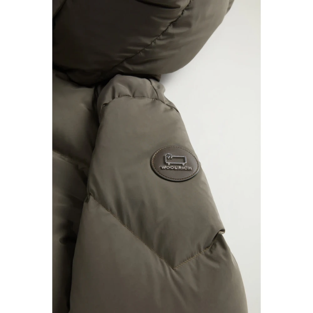 Woolrich Lange Parka in Donkergroen Gray Dames