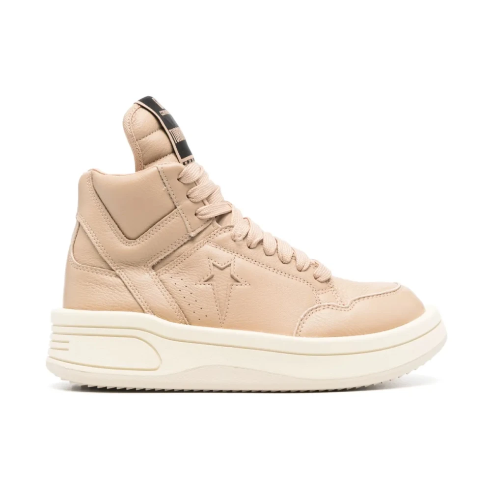 Rick Owens Turbowpn Mid Sneakers Cave Logo Dames Schoenen Beige