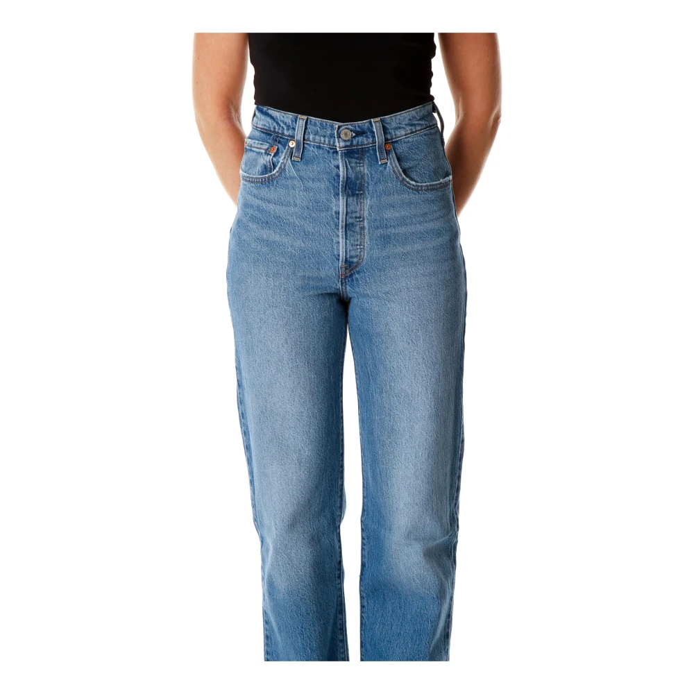 Levi's Ribcage Straight Fit High Waist Jeans Blue Dames