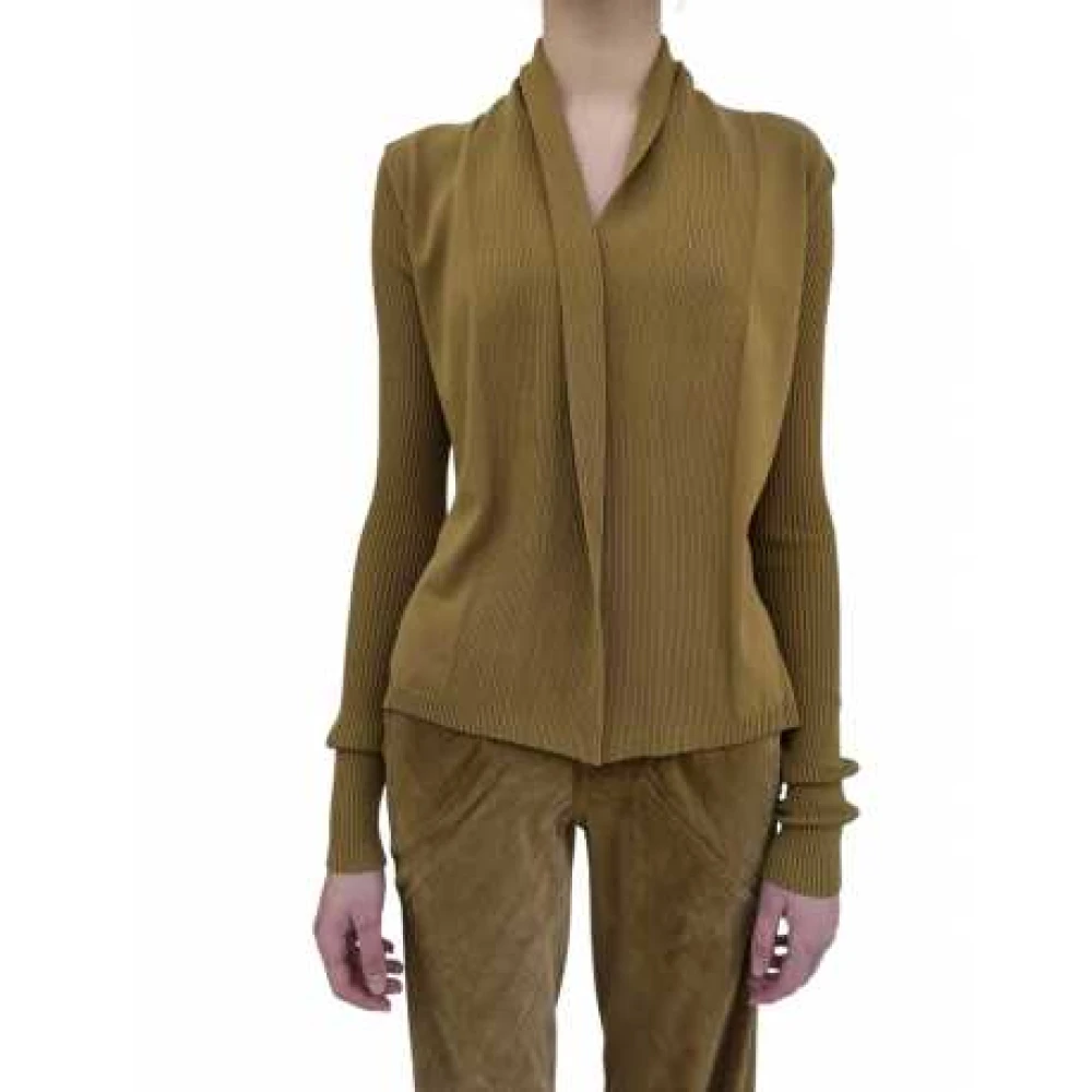 Rick Owens Women's Green Short Viscose Wrap Cardigan Naska